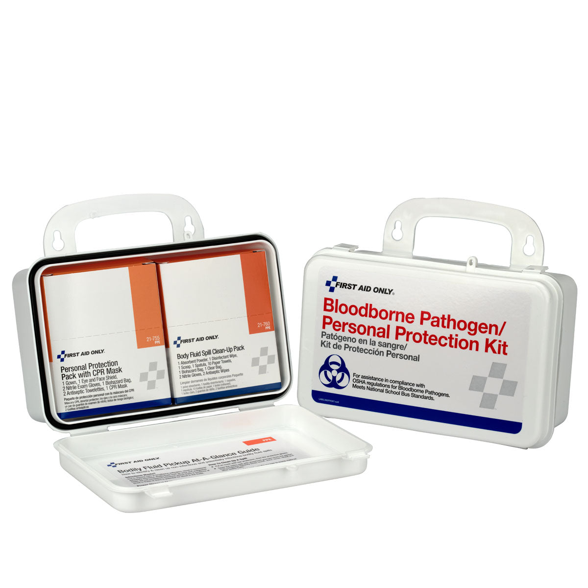 First Aid Only Bloodborne Pathogen (BBP) Unitized Spill Clean Up Kit with CPR Plastic Case