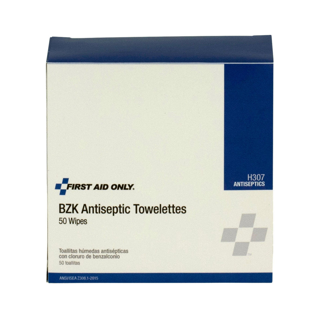 BZK Antiseptic Wipes 50 Per Box - First Aid Only – firstaidonly