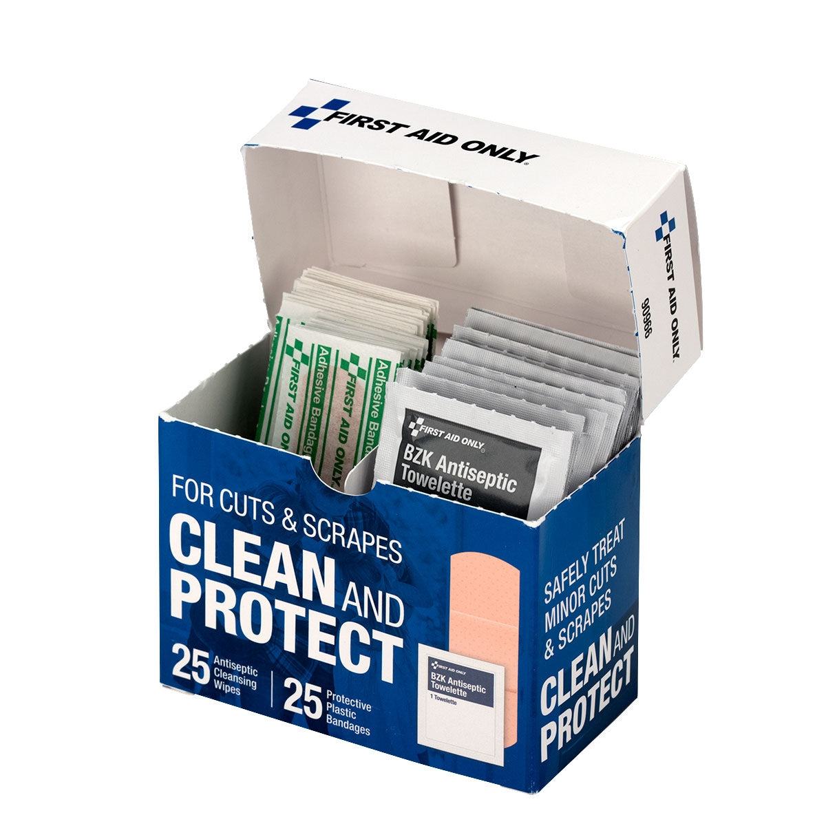 Clean and Protect for Cuts & Scrapes with 25 BZK – firstaidonly