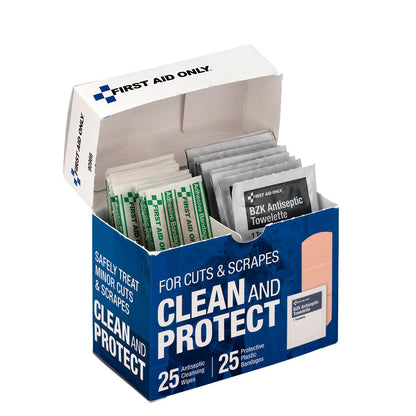 First Aid Only Clean and Protect Wound Care Kit 50 Pieces