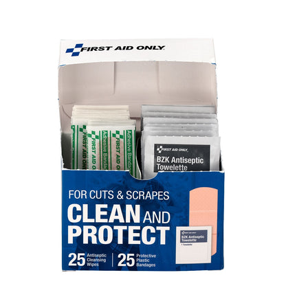 First Aid Only Clean and Protect Wound Care Kit 50 Pieces