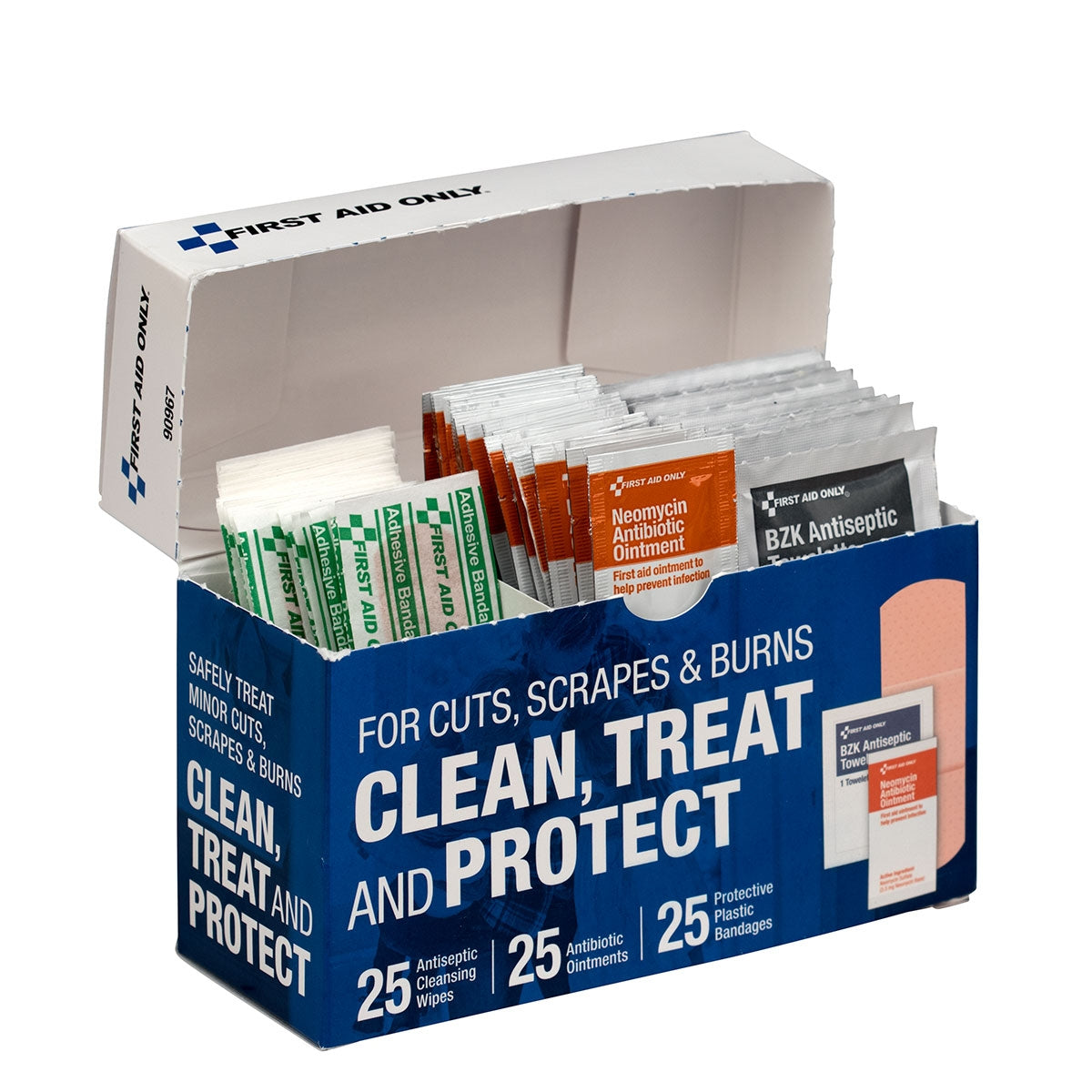 Clean Treat and Protect for Cuts Scrapes & Burns – firstaidonly