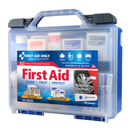 First Aid Only Clear Cover Intermediate Kit 322 pieces with Safety Lite