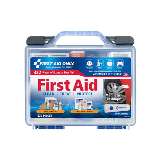 First Aid Only Clear Cover Intermediate Kit 322 pieces with Safety Lite