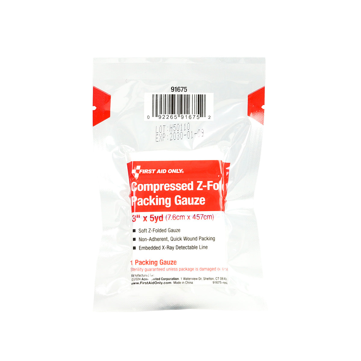 First Aid Only Compressed Z-Fold Packing Gauze 4 per Box
