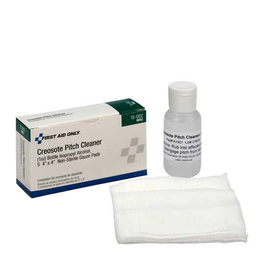 First Aid Only Creosote Pitch Cleanser 1 oz. Bottle 5 Pads