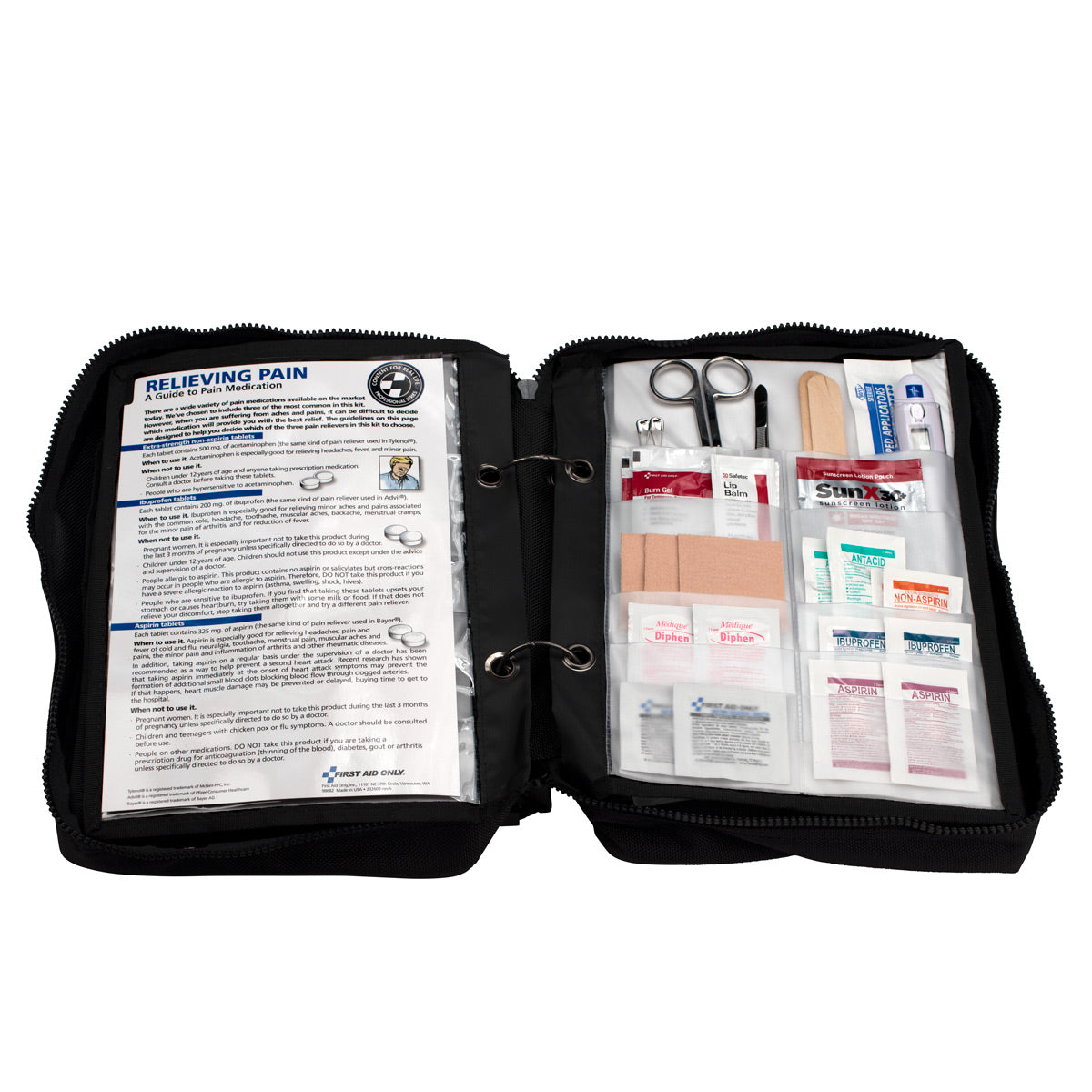 Deluxe Survival First Aid Kit in Ballistic Nylon Black – firstaidonly