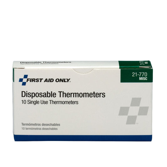 First Aid Only Disposable Thermometers 10 Per Box