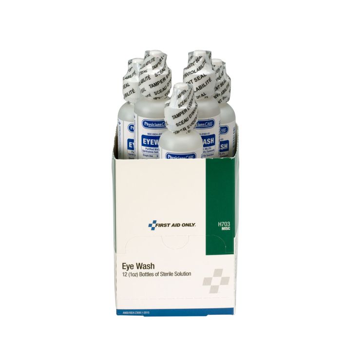 Eyewash Bottle Screw Cap 1 oz. 12 Per Box - First Aid – firstaidonly