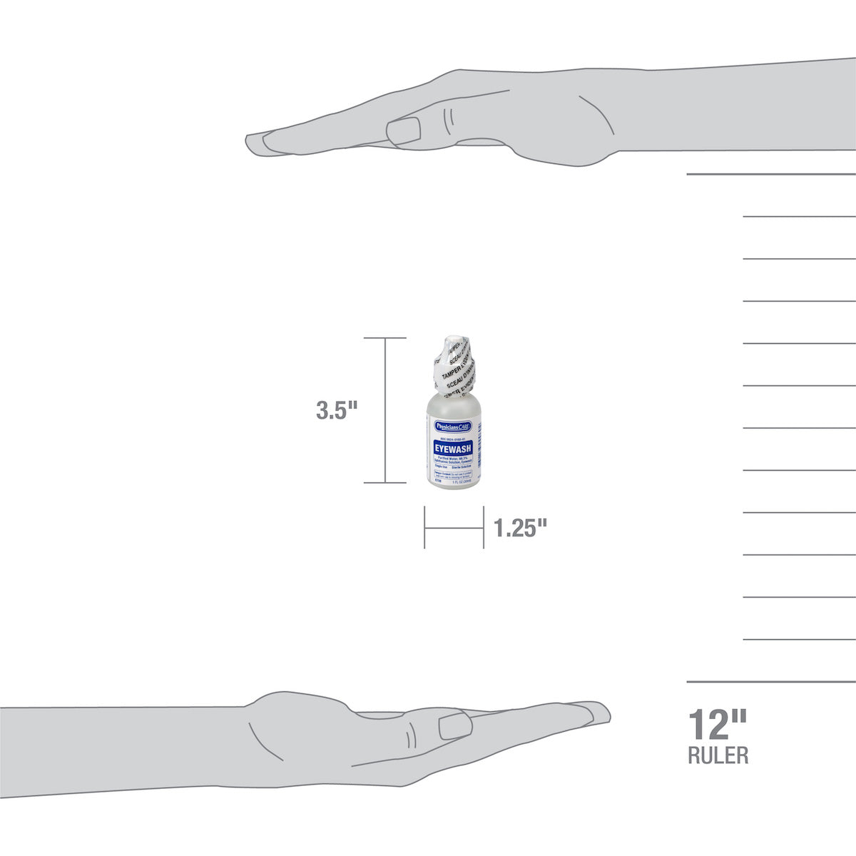 First Aid Only Eyewash Bottle Screw Cap 1 oz. 144 Bottles Included