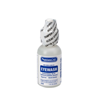 First Aid Only Eyewash Bottle Screw Cap 1 oz. 144 Bottles Included