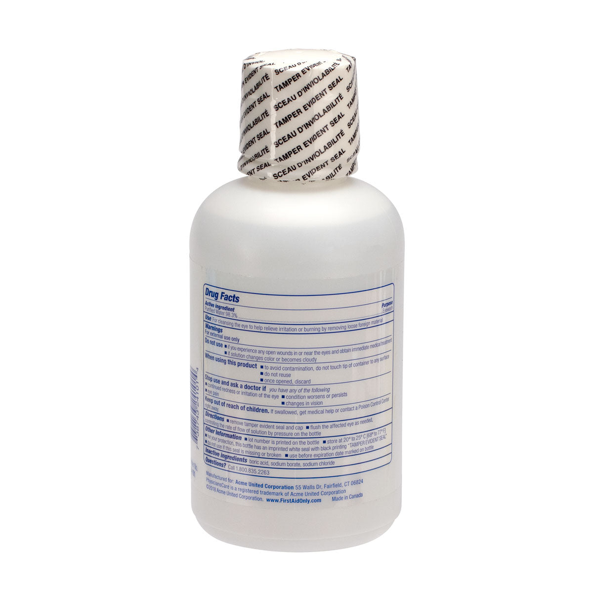 First Aid Only Eyewash Bottle Screw Cap 16 oz. Case of 12 bottles