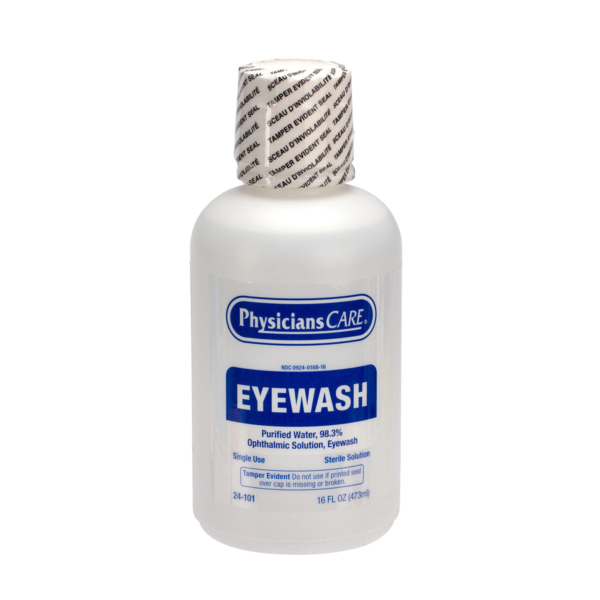 First Aid Only Eyewash Bottle Screw Cap 16 oz. Case of 12 bottles