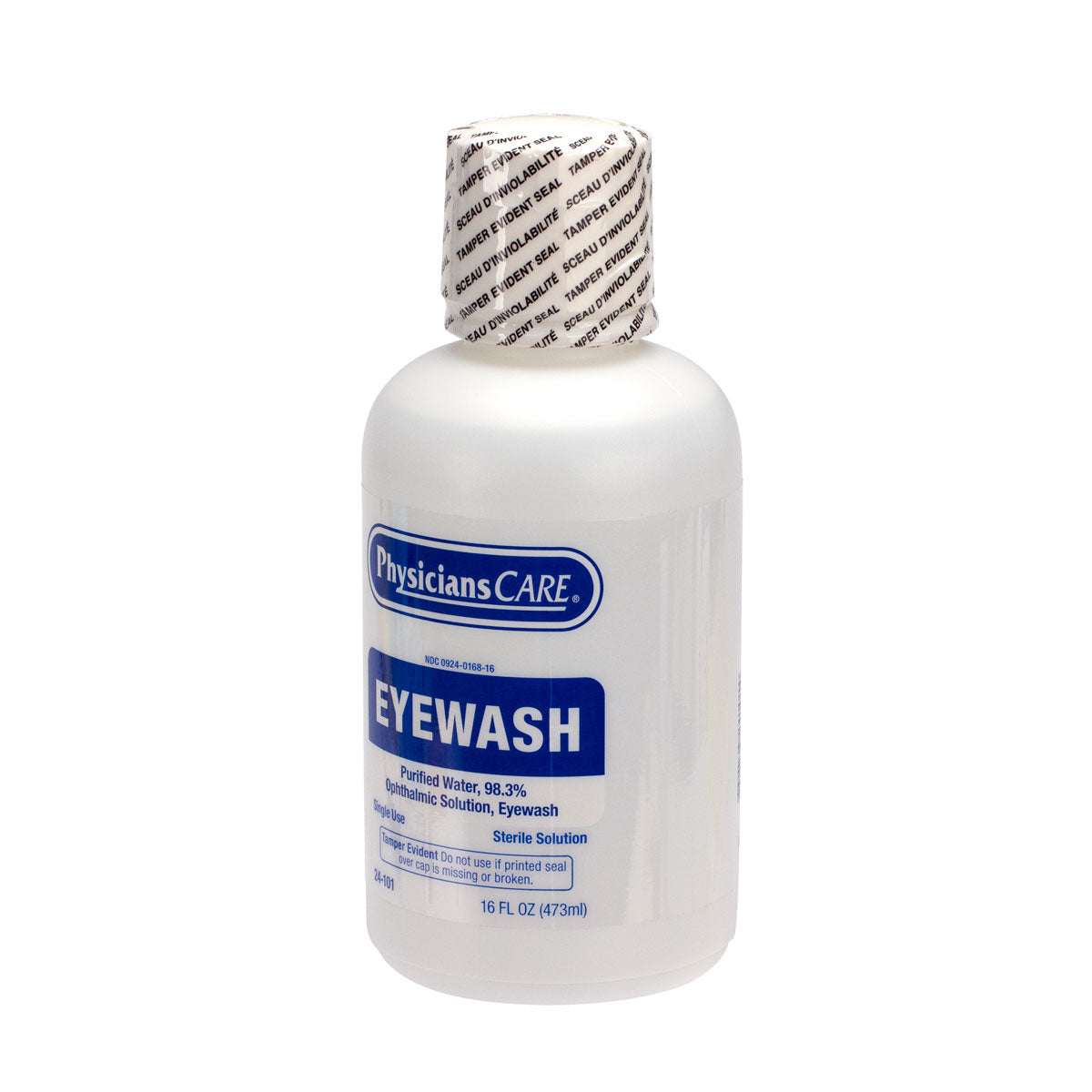 First Aid Only Eyewash Bottle Screw Cap 16 oz. Case of 12 bottles