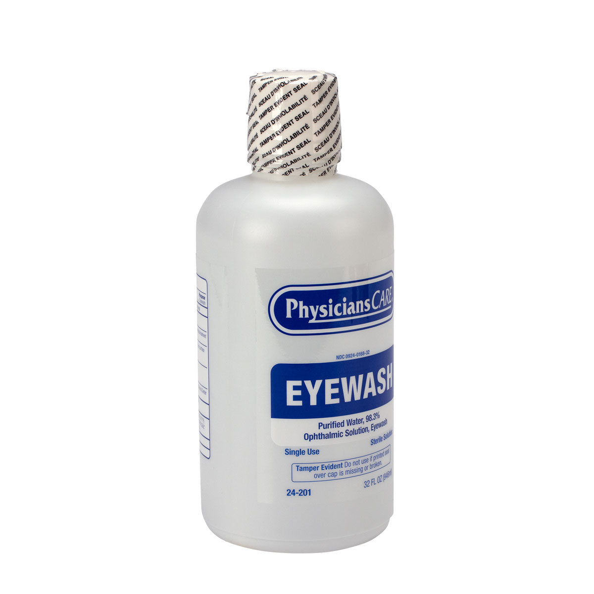 First Aid Only Eyewash Bottle Screw Cap 32 oz. Case of 12