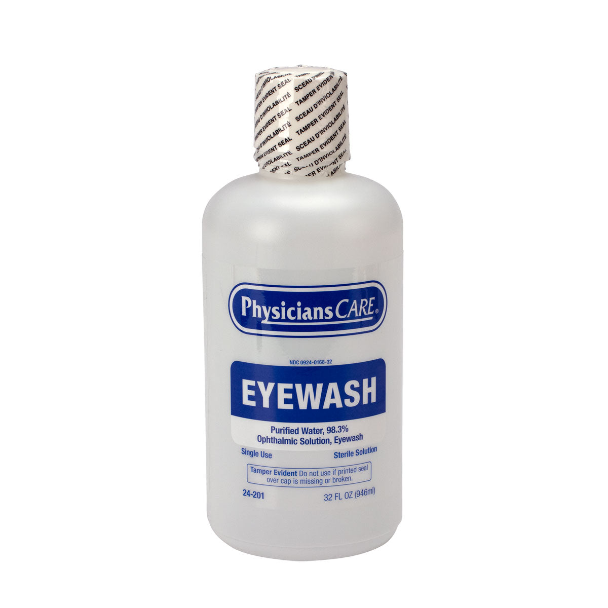 First Aid Only Eyewash Bottle Screw Cap 32 oz. Case of 12