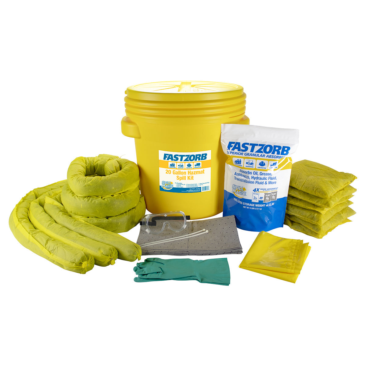 First Aid Only FASTZORB 20 Gallon Hazmat Spill Kit
