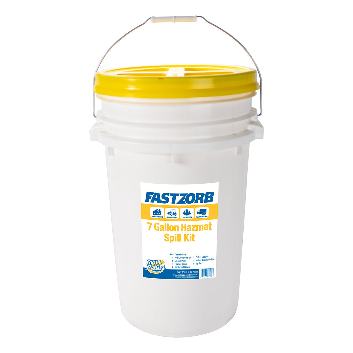 First Aid Only FASTZORB 7 Gallon Hazmat Spill Kit