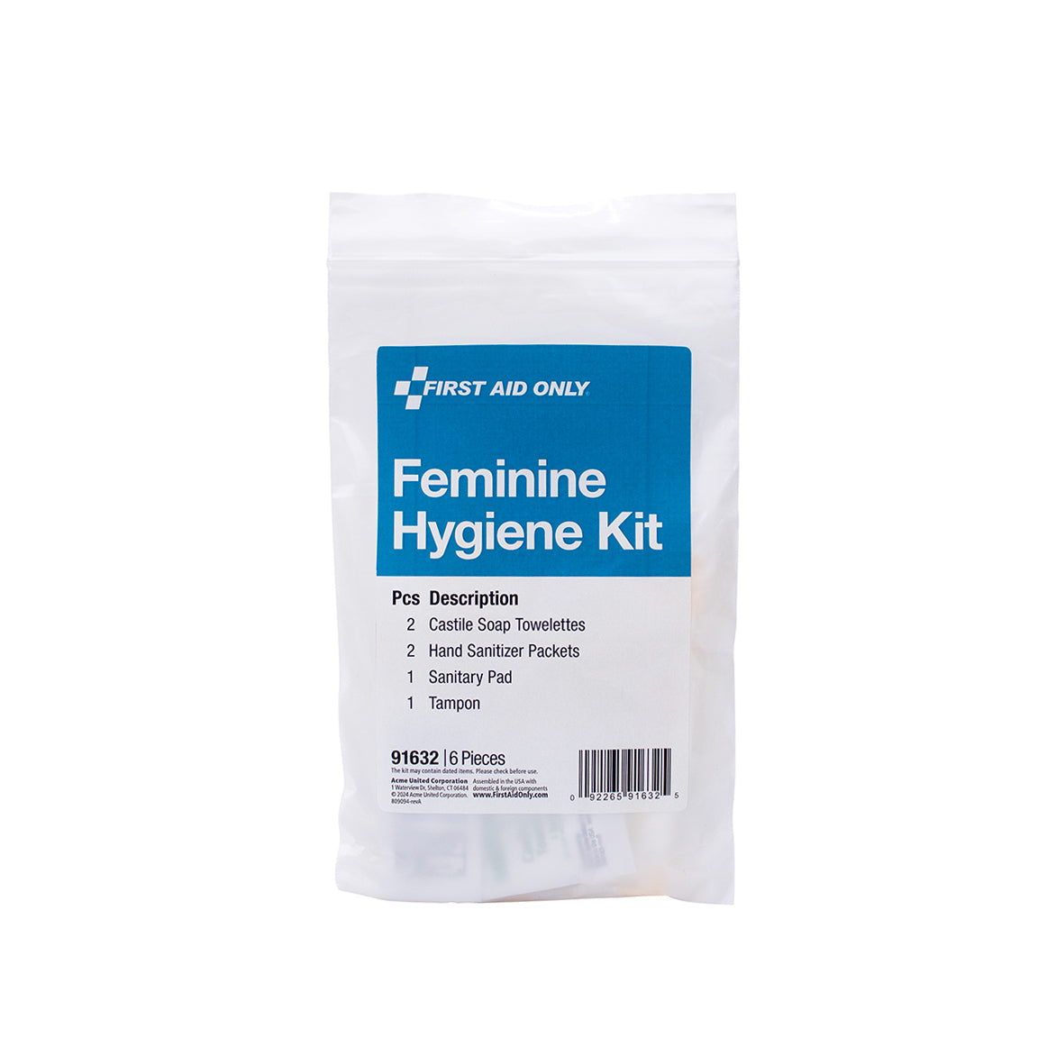 病態生理 FIRST AID Feminine Hygiene Kit 6 Pieces - First Aid Only – firstaidonly