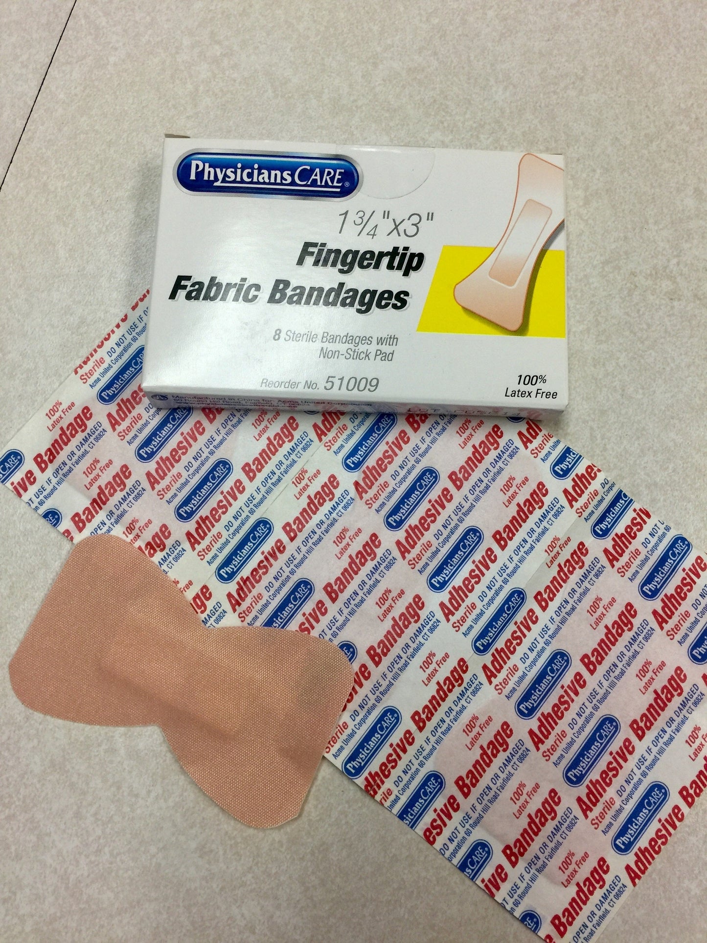 First Aid Only Fingertip Bandage 8 Per Box