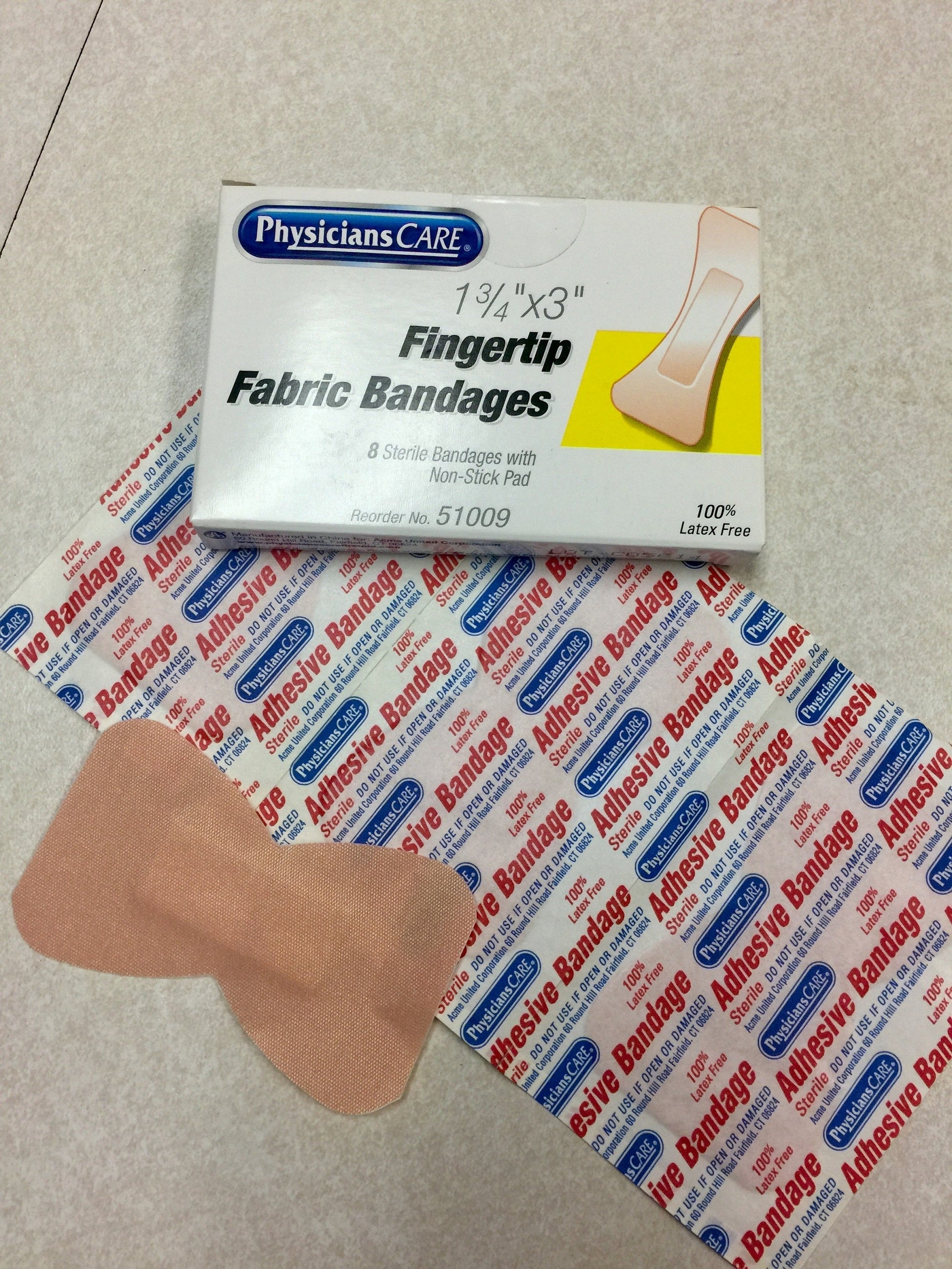 First Aid Only Fingertip Bandage 8 Per Box