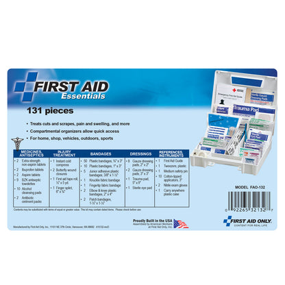 First Aid Only Kit 130 Piece Plastic Case