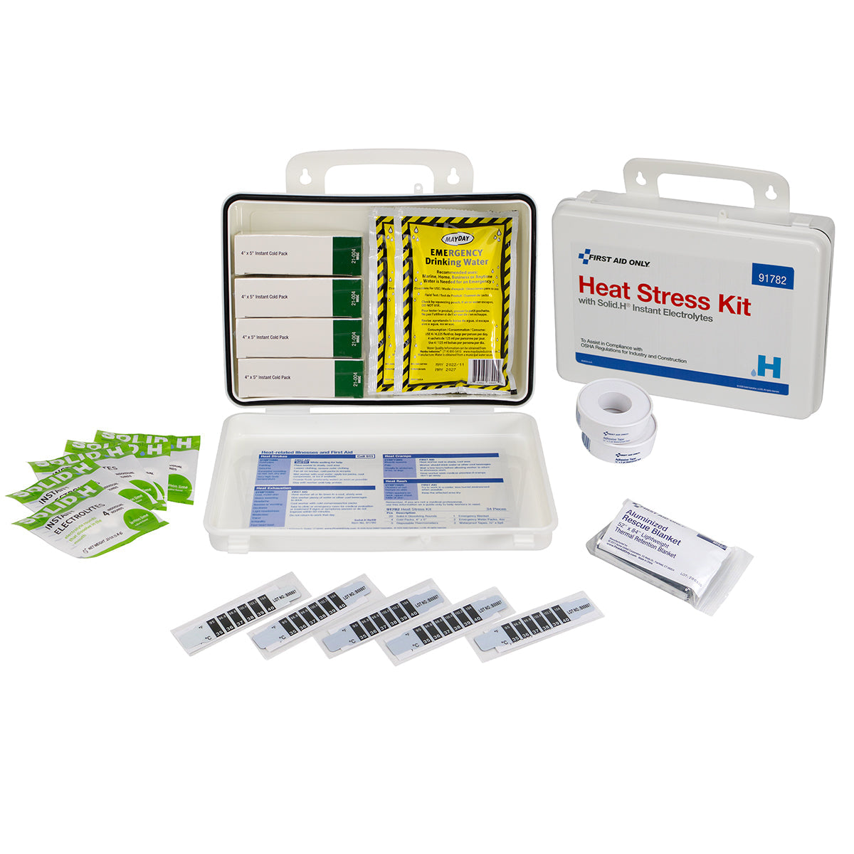 First Aid Only Heat Stress Kit with Solid.H Instant Electrolytes Large