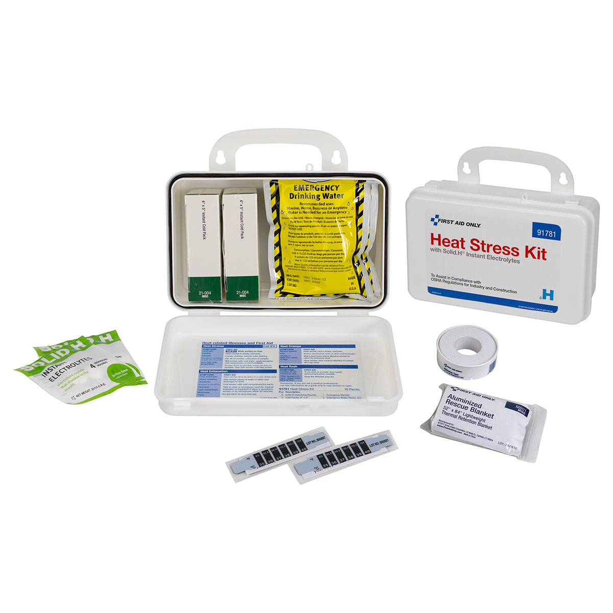 First Aid Only Heat Stress Kit with Solid.H Instant Electrolytes Medium