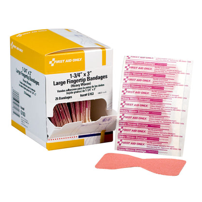 First Aid Only Heavy Woven Extra Large Fingertip Bandages 25 Per Box