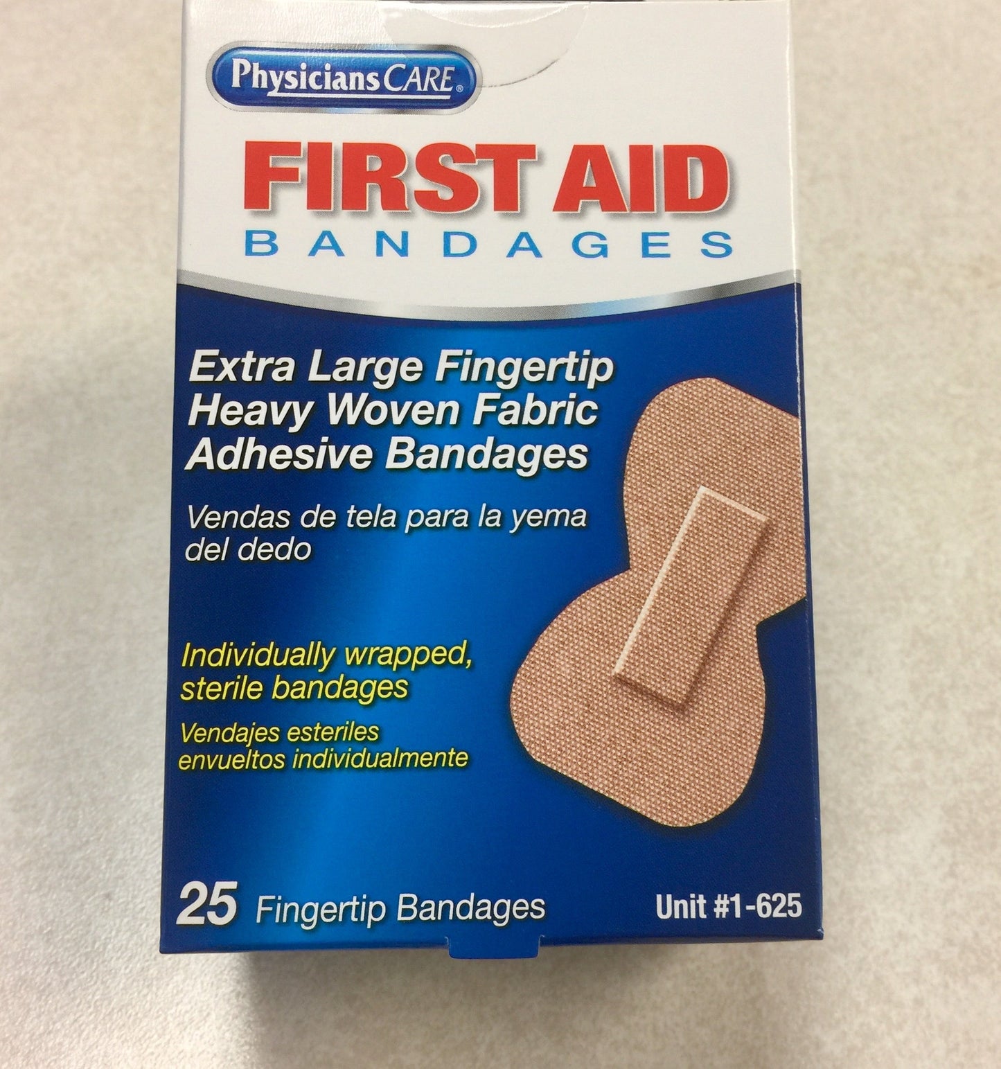 First Aid Only Heavy Woven XL Fingertip Bandages 25 Per Box