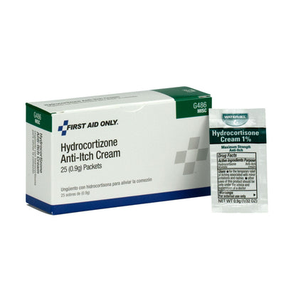 First Aid Only Hydrocortisone Cream 25 Per Box