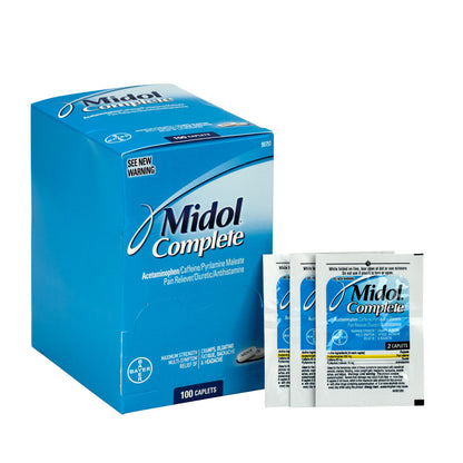 First Aid Only Midol 2 Per Individual Pack Box of 50