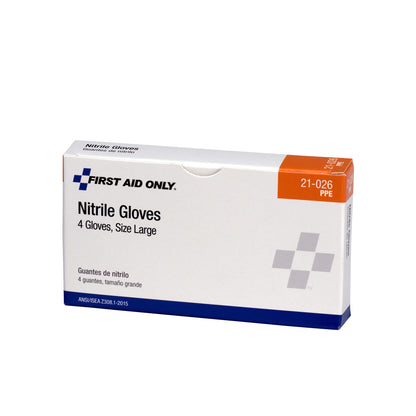 First Aid Only Nitrile Exam Gloves 4 per Box