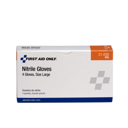 First Aid Only Nitrile Exam Gloves 4 per Box