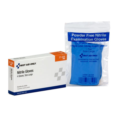 First Aid Only Nitrile Exam Gloves 4 per Box