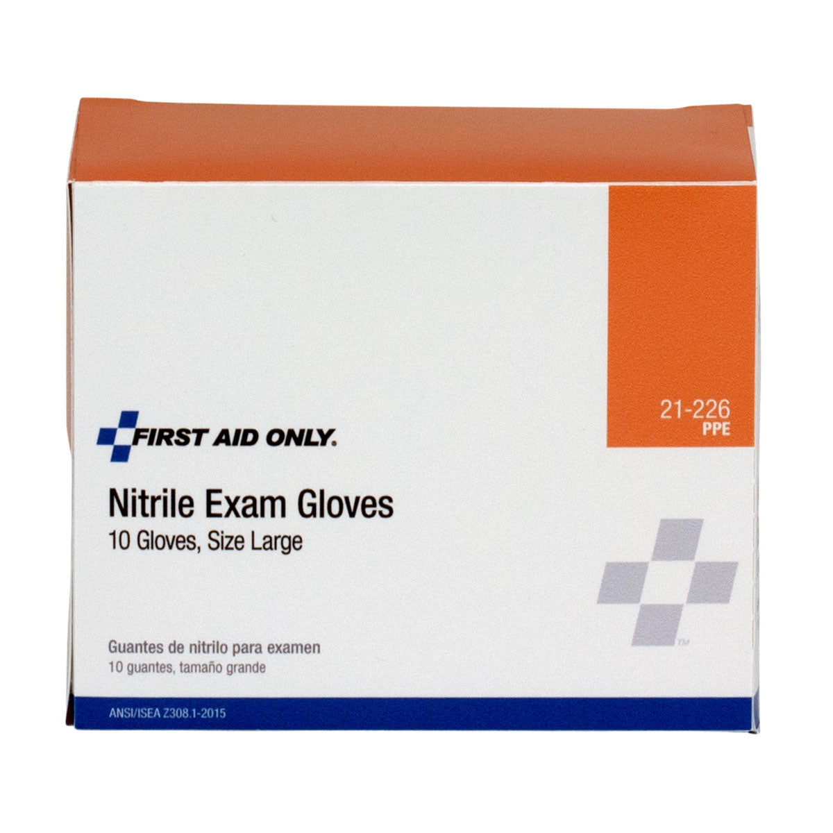 First Aid Only Nitrile Exam Gloves Large Clear - Pack of 10