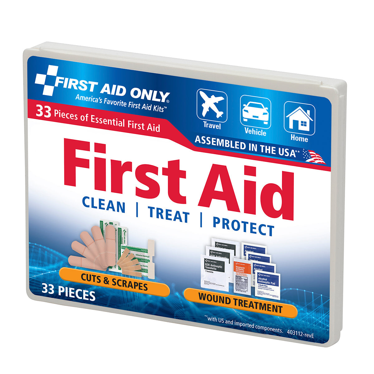 First Aid Only Personal Kit 34 Piece Plastic Case