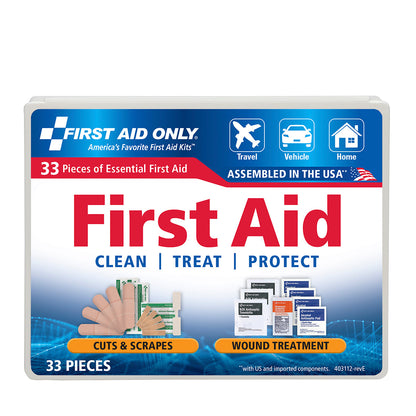 First Aid Only Personal Kit 34 Piece Plastic Case