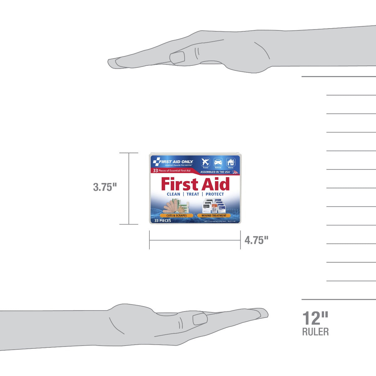 First Aid Only Personal Kit 34 Piece Plastic Case