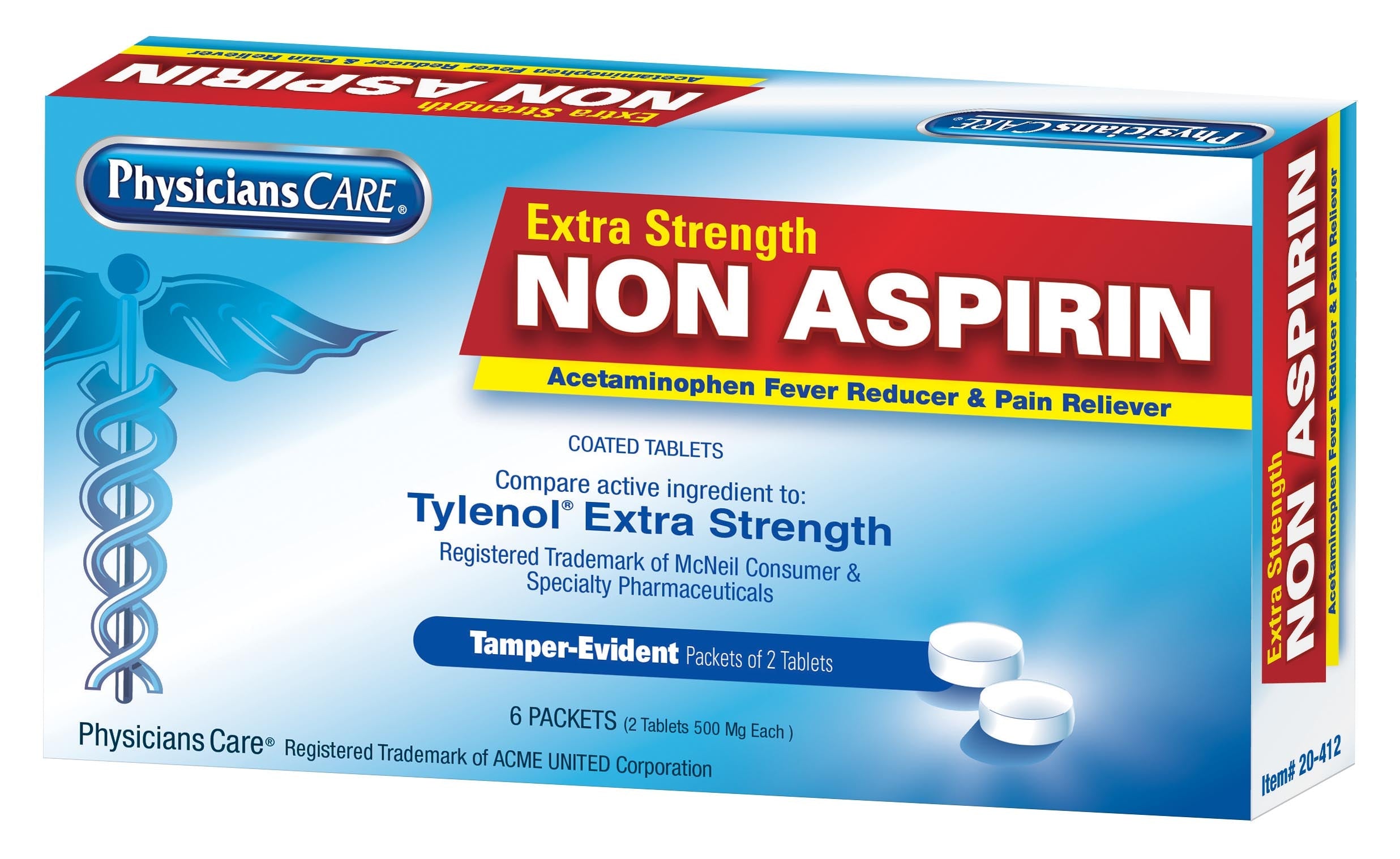 PhysiciansCare Non-Aspirin 6x2 per Box - First Aid Only – firstaidonly