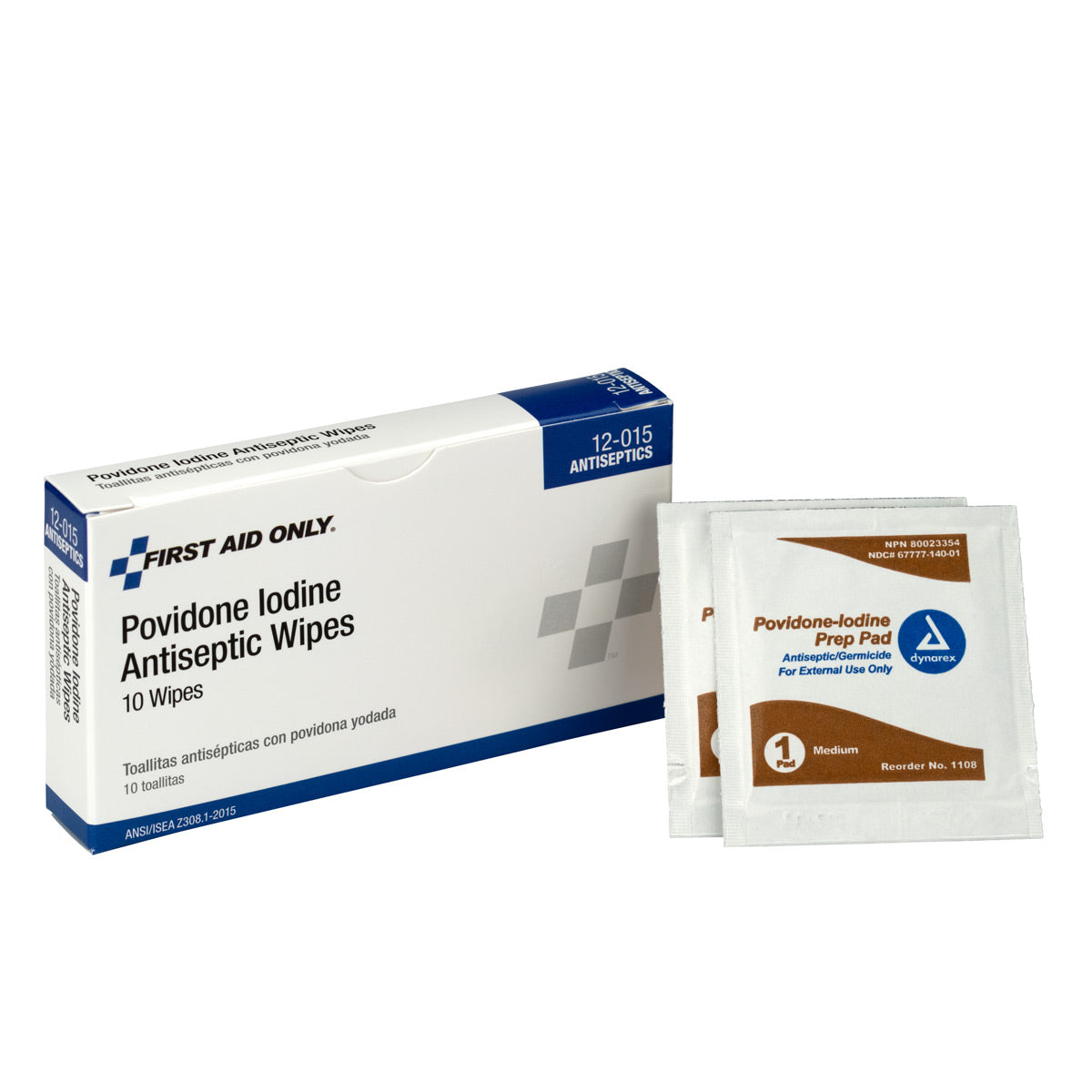 First Aid Only PVP Iodine Wipes 10 per Box