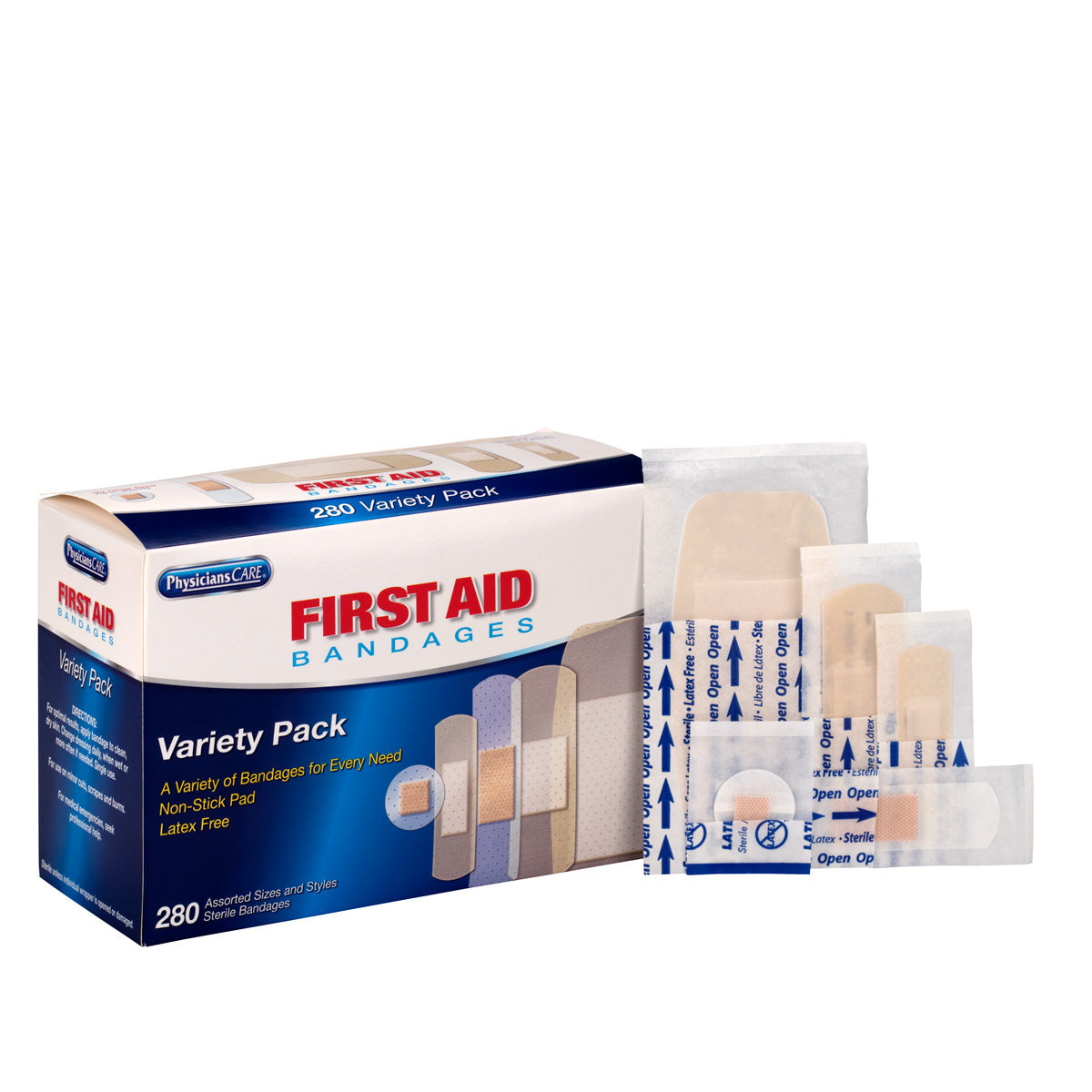 First Aid Only Sheer & Clear Bandage Variety Pack Assorted Sizes 280 Count