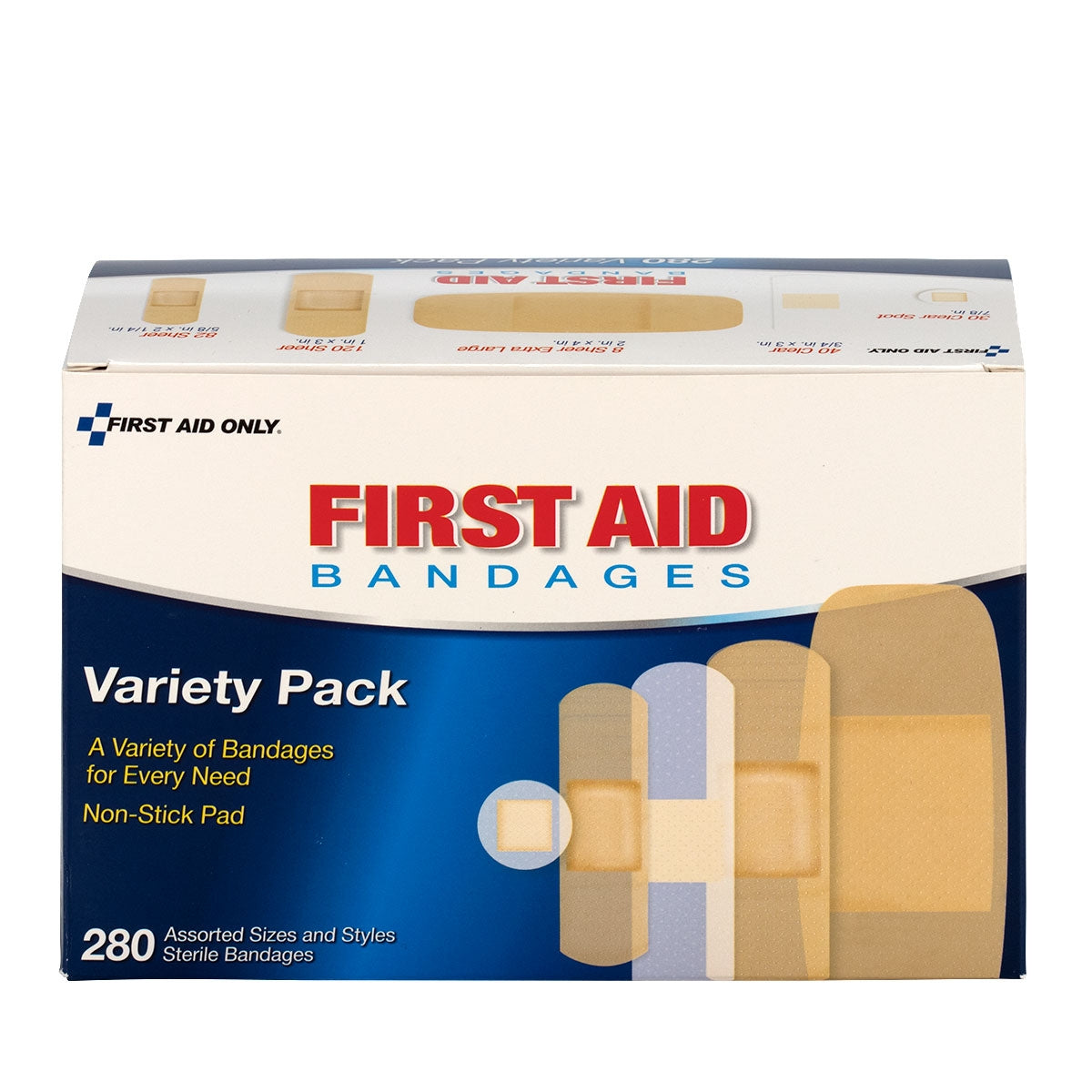 First Aid Only Sheer & Clear Bandage Variety Pack Assorted Sizes 280 Count