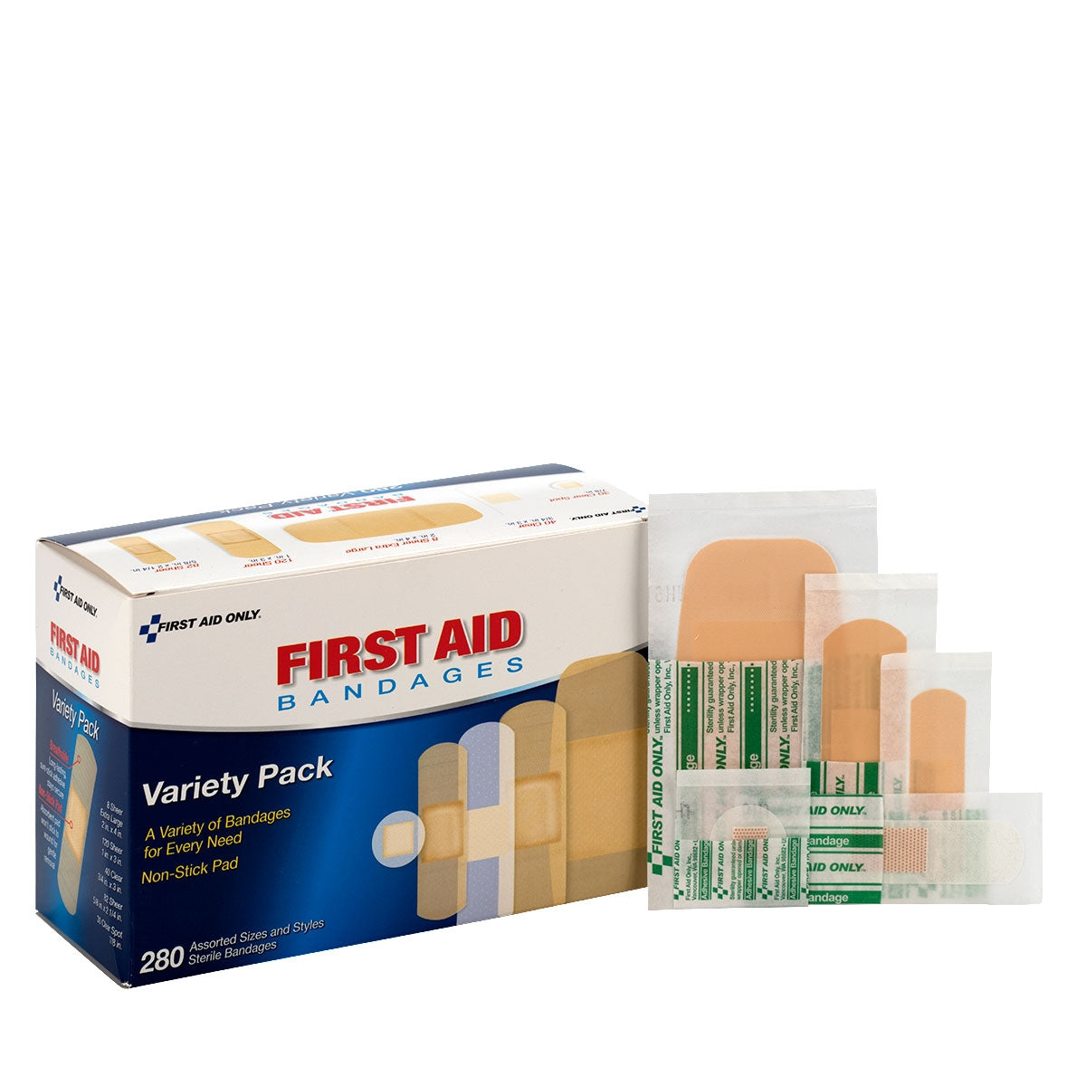 First Aid Only Sheer & Clear Bandage Variety Pack Assorted Sizes 280 Count