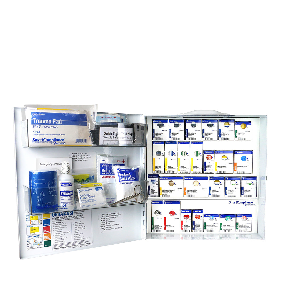 First Aid Only SmartCompliance Large ANSI 2021 B Metal Cabinet with Medications for General Business