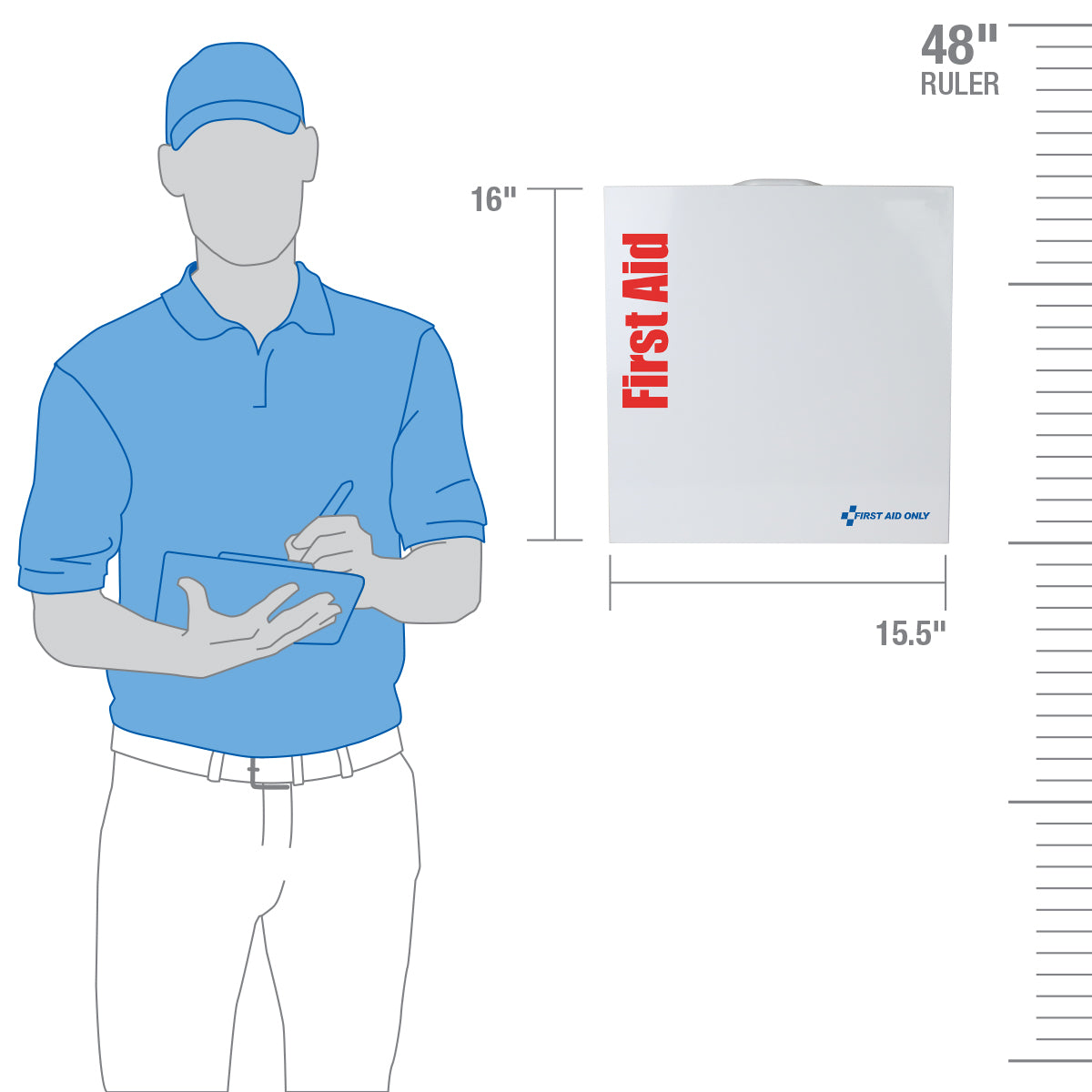 First Aid Only SmartCompliance Large ANSI 2021 B Metal Cabinet with Medications for General Business