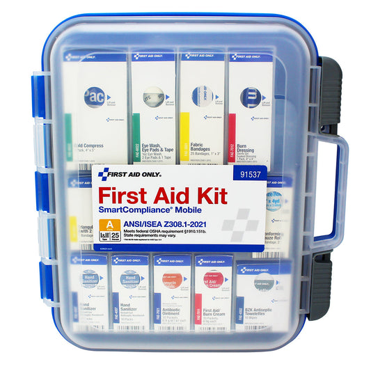 First Aid Only SmartCompliance Mobile 25 Person ANSI A Clear Front Kit 2021 Compliant