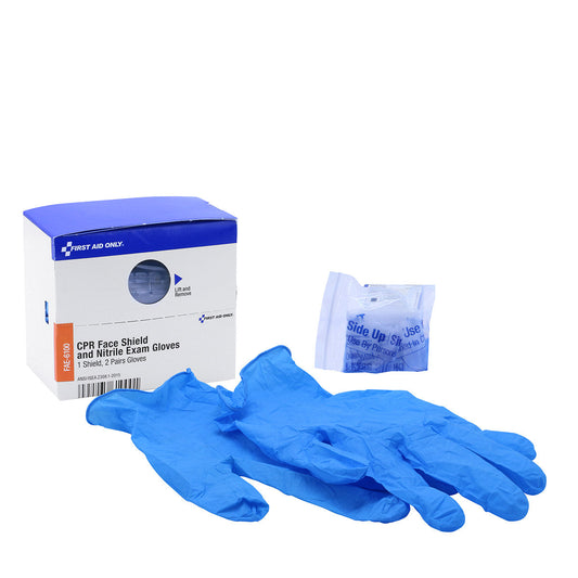 First Aid Only SmartCompliance Refill CPR Face Shield & Nitrile Gloves 1 2 Pair per Box