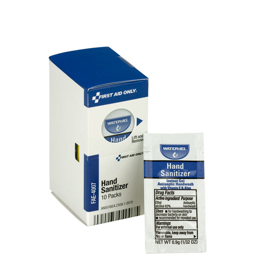 First Aid Only SmartCompliance Refill Hand Sanitizer Packets 10 Per Box