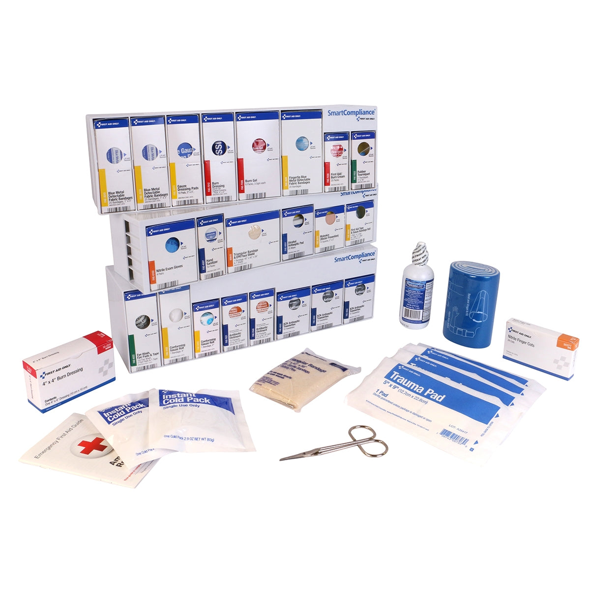 First Aid Only SmartCompliance RetroFit Food Service without Medications 100 Person ANSI 2021 Compliant